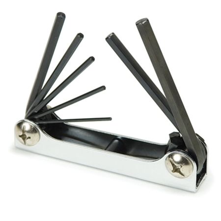 TITAN Folding Hex Key Wrench Set, 1.5mm to 6mm, Black Oxide Finish 12708